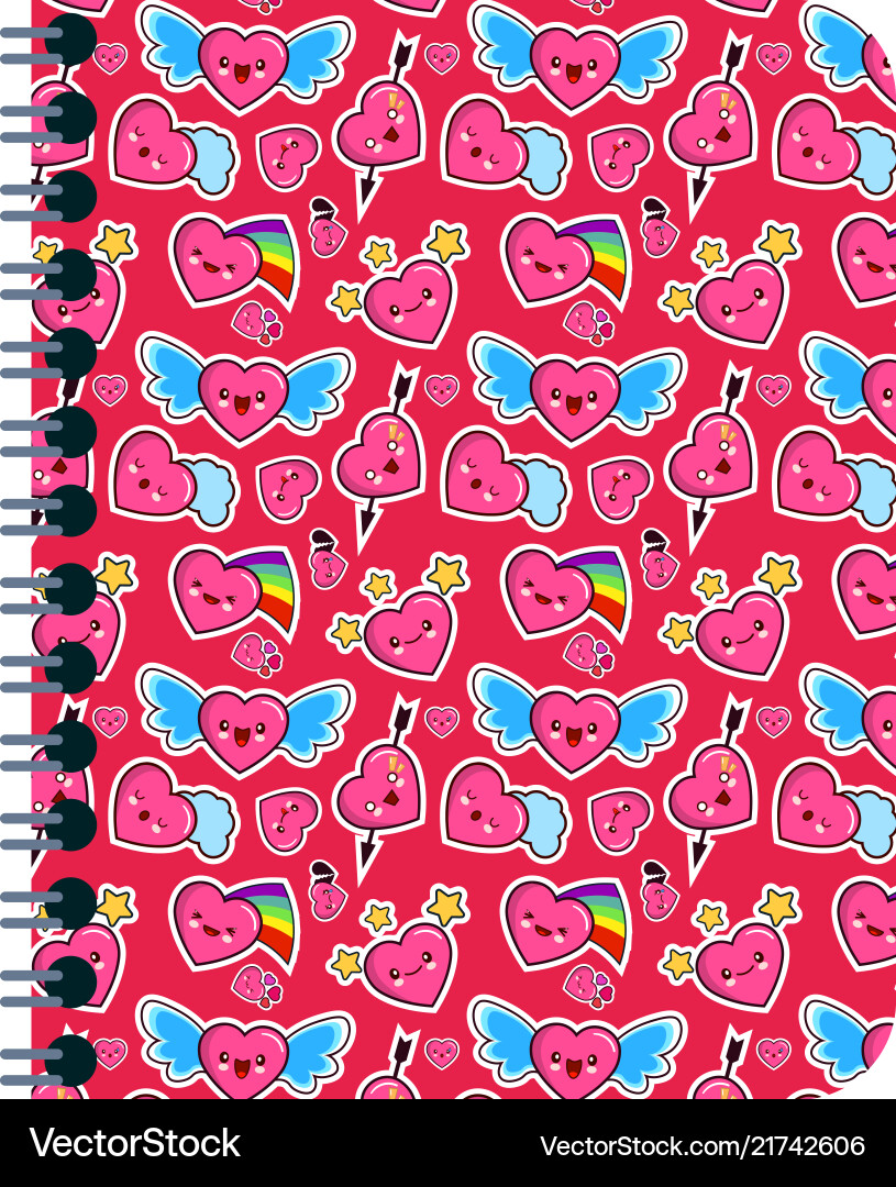 Closed notebook personal diary on a spiral Vector Image