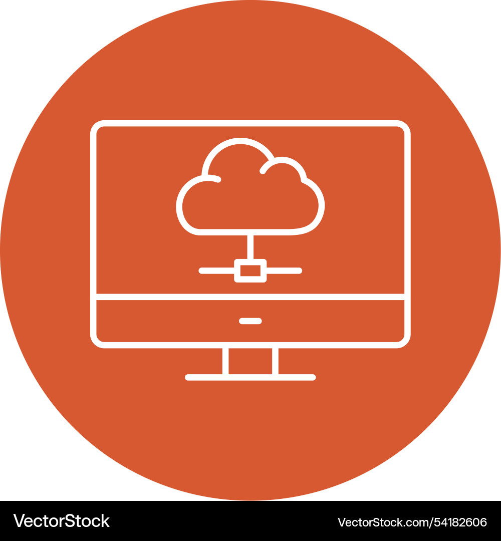 Computing line circle icon vector image