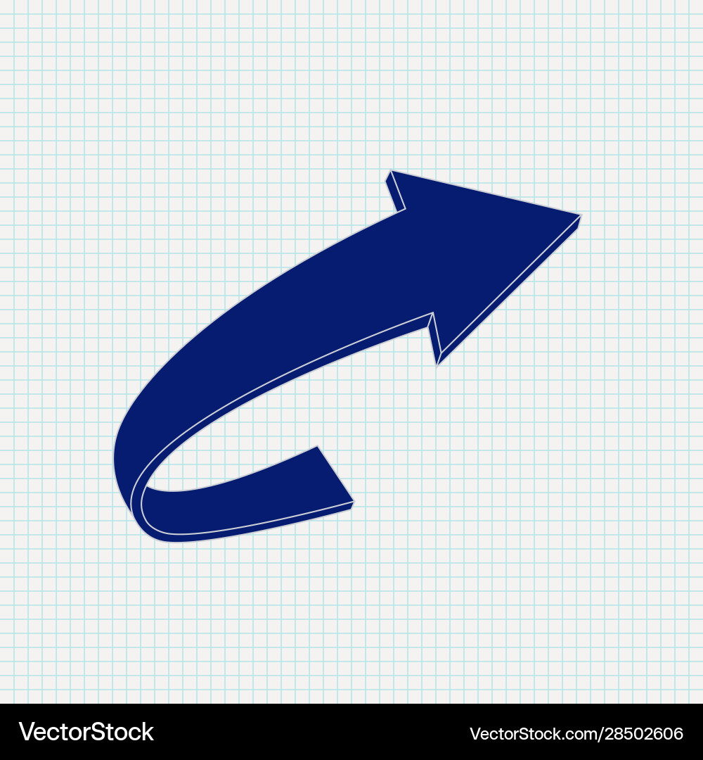 Curved arrow on notebook Vector Image