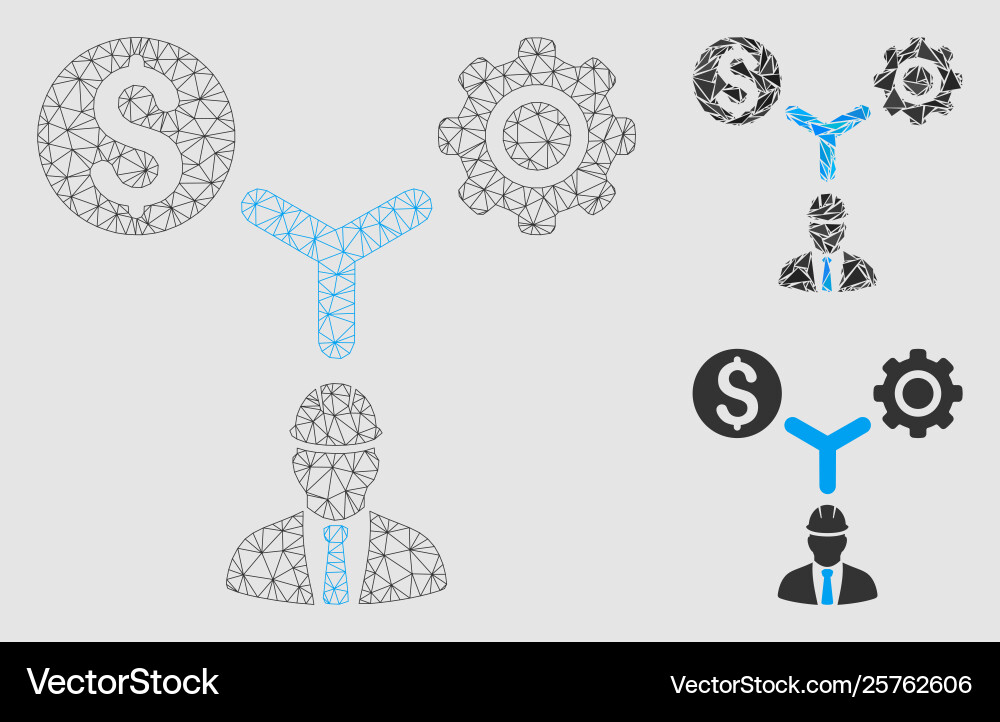 Development relations mesh network model vector image