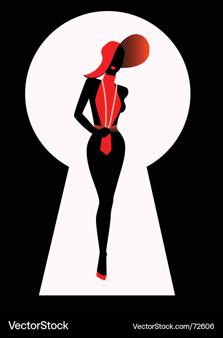 Elegant Woman Silhouette Vector Image