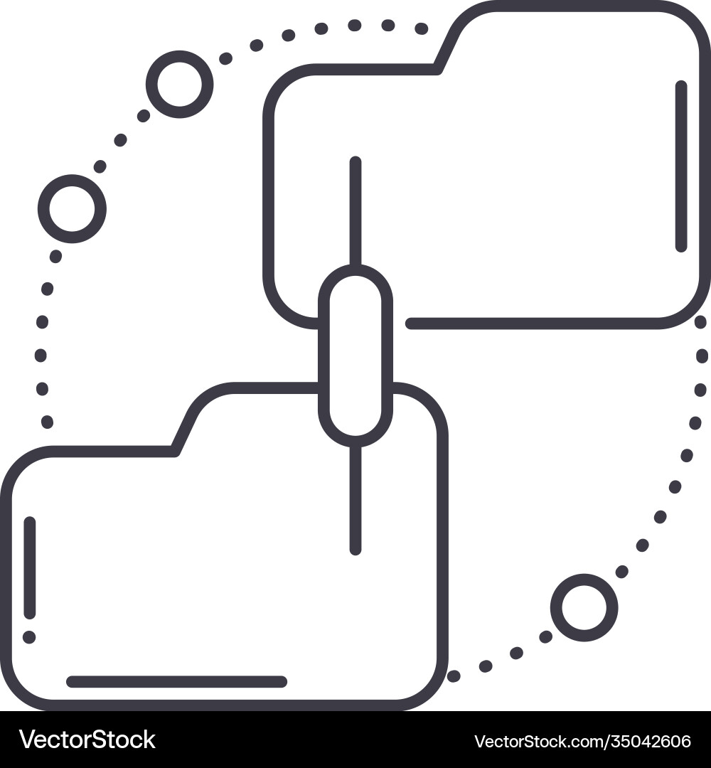 File network concept icon linear isolated File network concept icon linear isolated Vector Image