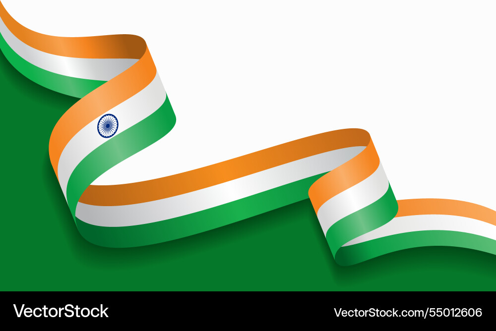 Indian Flag Wavy Background Vector Image