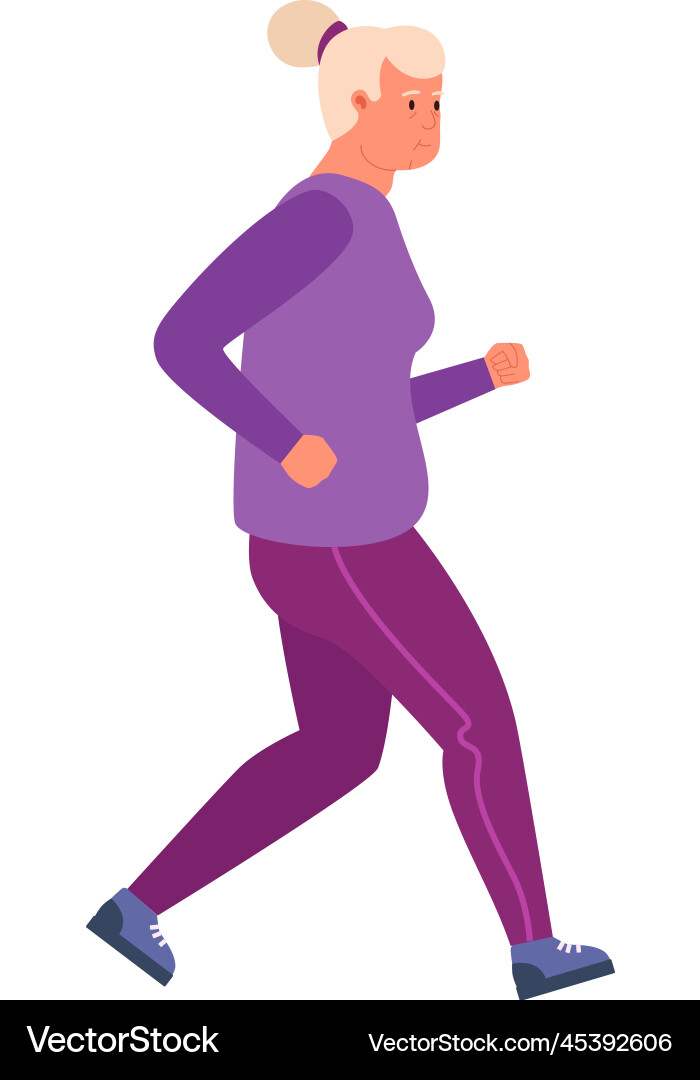 Jogging alte Frau Senior Lauf aktiv Jogging alte Frau Senior Lauf aktiv vektorbild