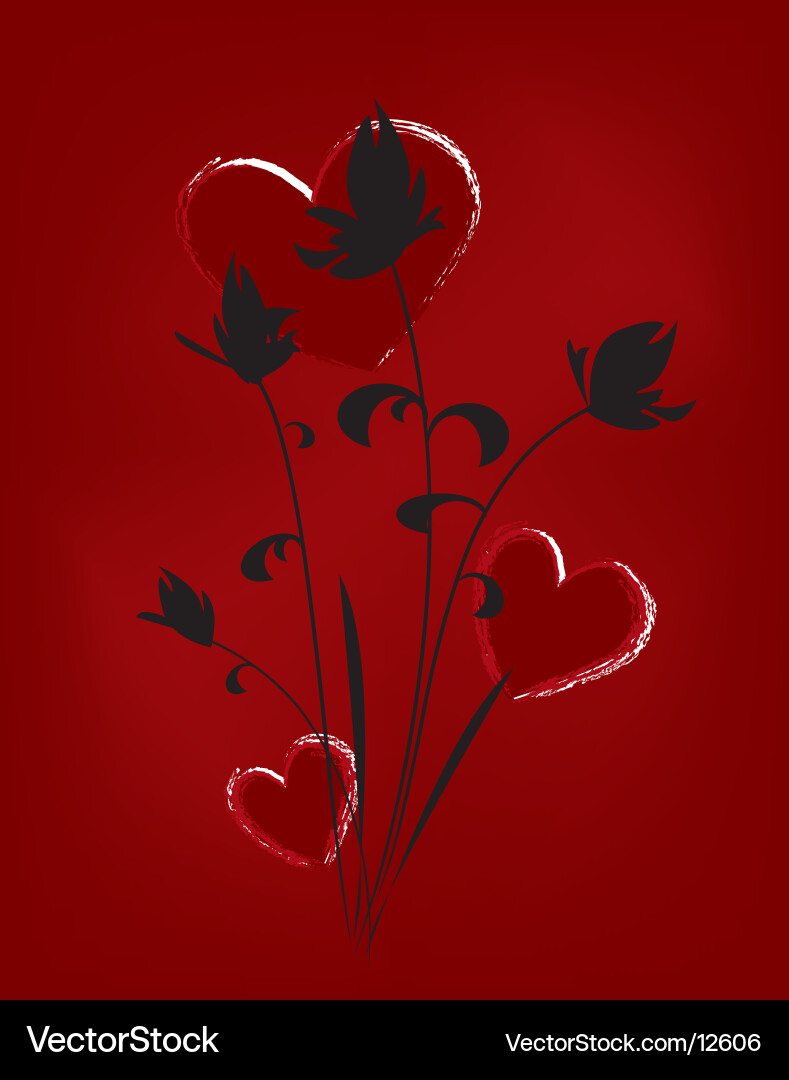 Oriental hearts and flowers Vector Image