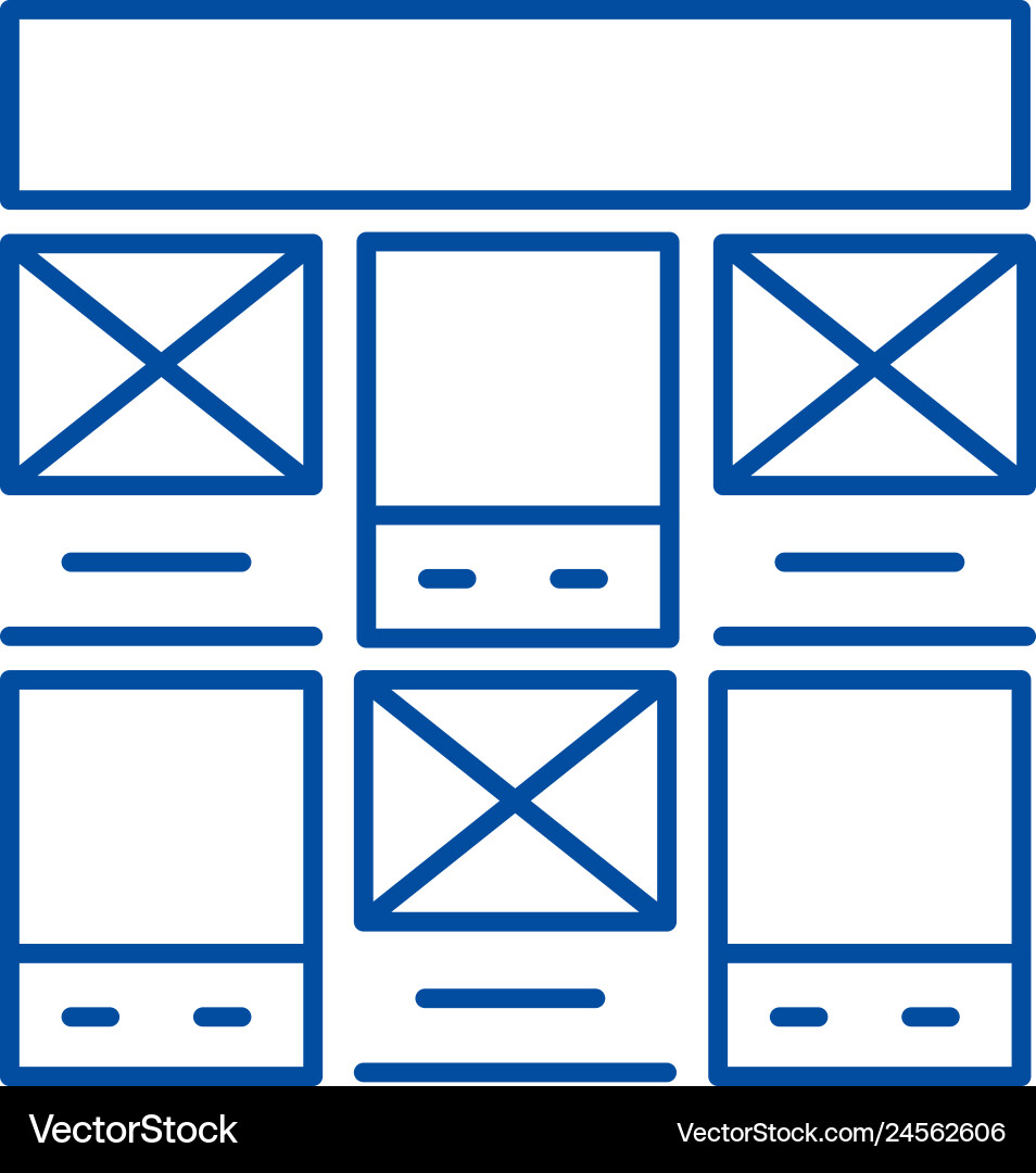 Prototype web design line icon concept Prototype web design line icon concept vector image