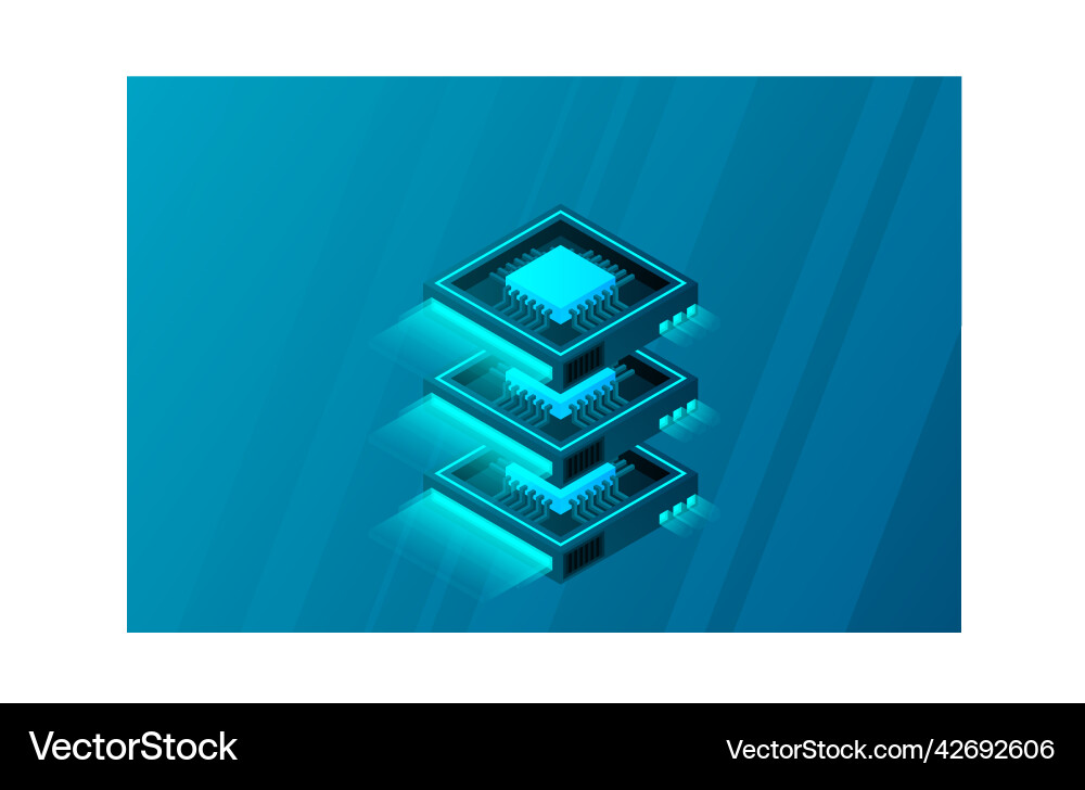 Quantum Computer große Datenverarbeitung Server Quantum Computer große Datenverarbeitung Server vektorbild