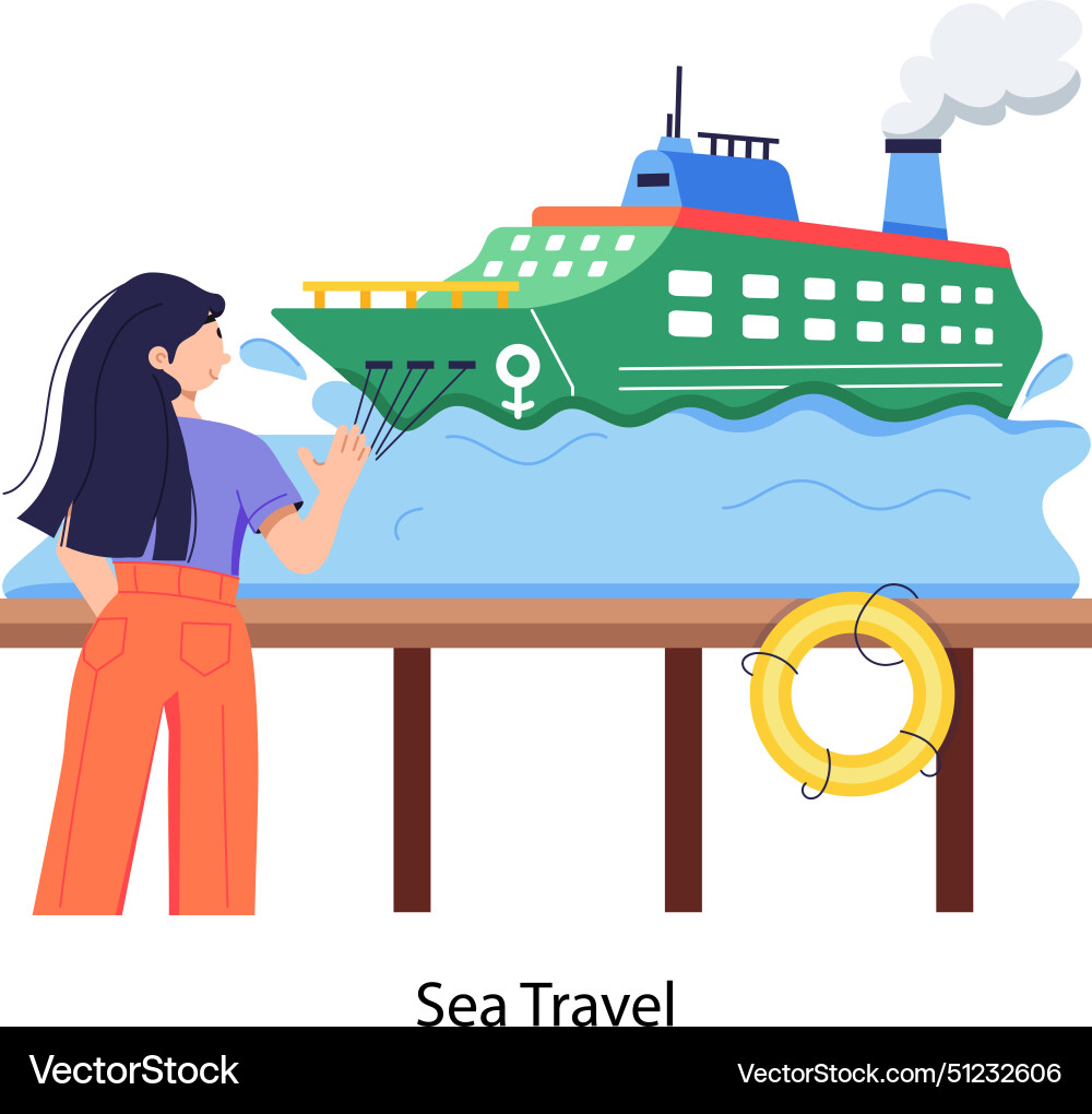 Sea travel Royalty Free Vector Image - VectorStock