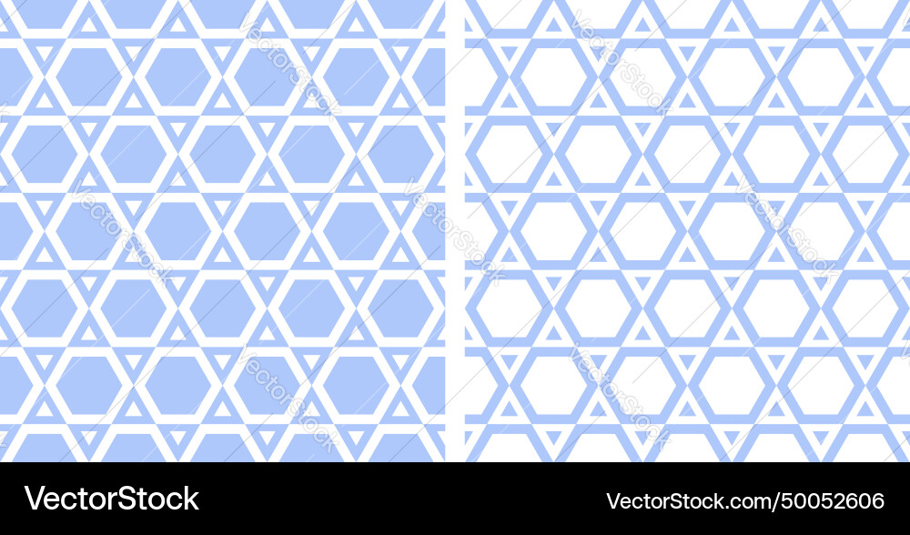 Seamless hexagons patterns set Seamless hexagons patterns set vector image
