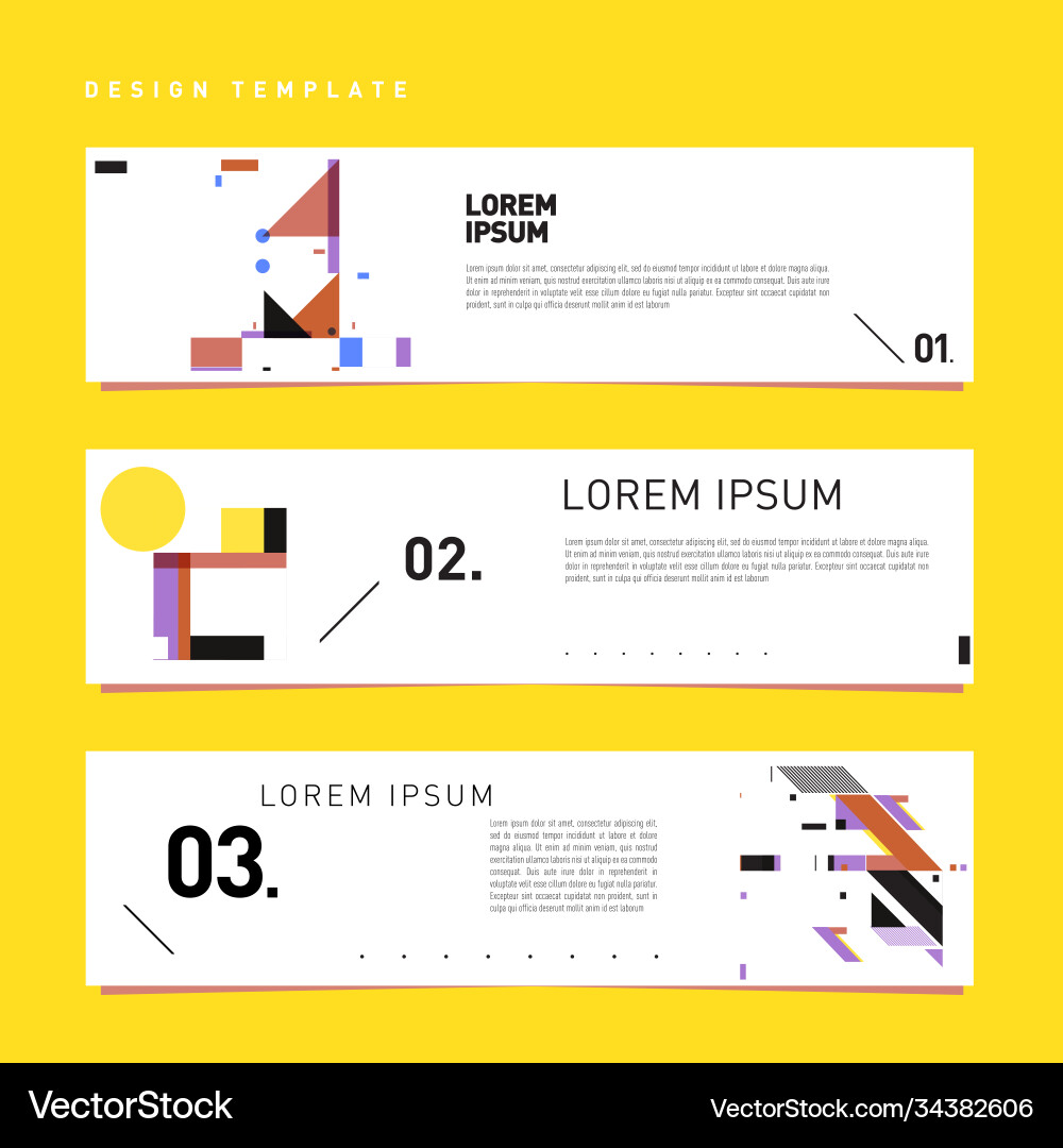 Set abstract banner web design template retro Set abstract banner web design template retro Vector Image