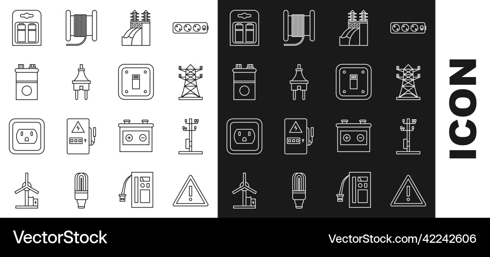 Set line exclamation mark in triangle high Set line exclamation mark in triangle high vector image