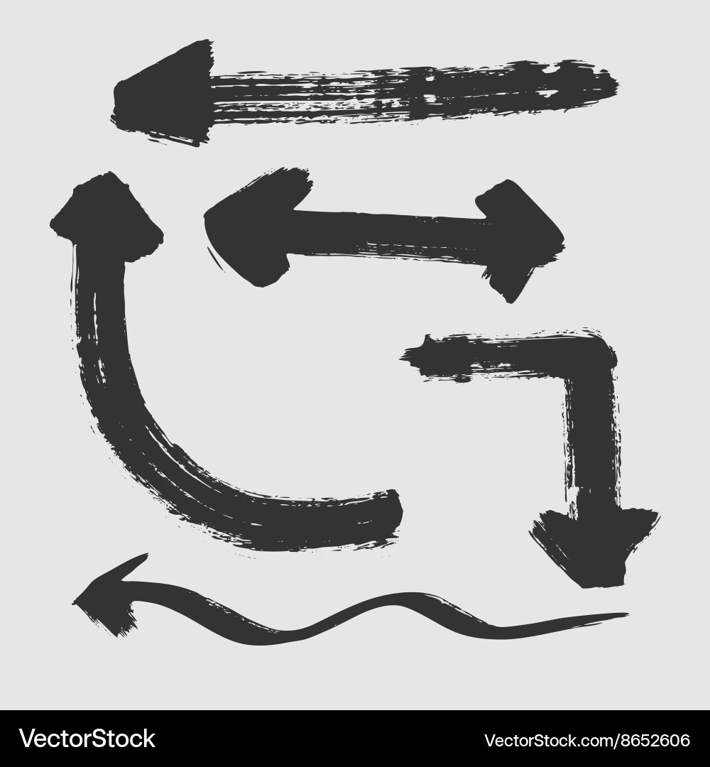 Set of many different arrows on a white background vector image