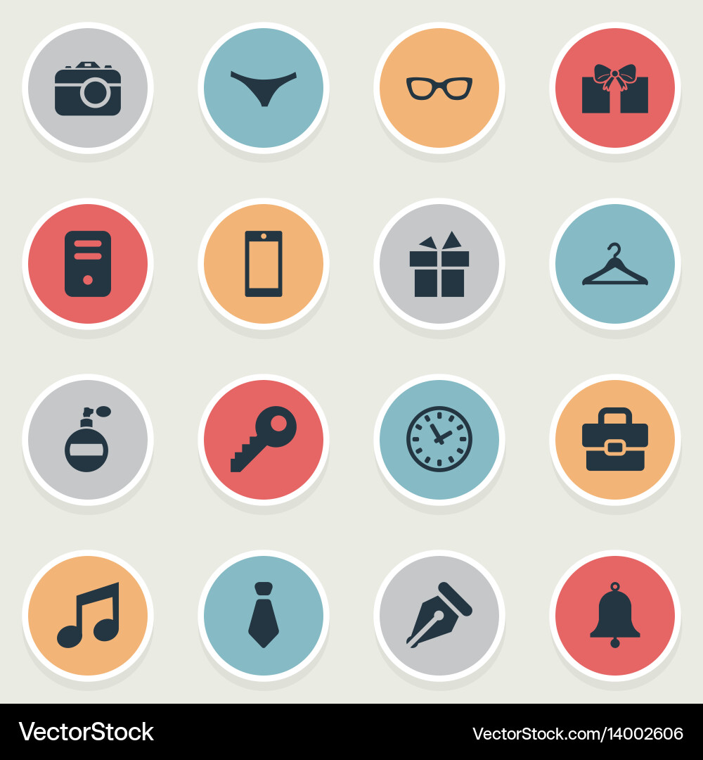 Set of simple icons element vector image