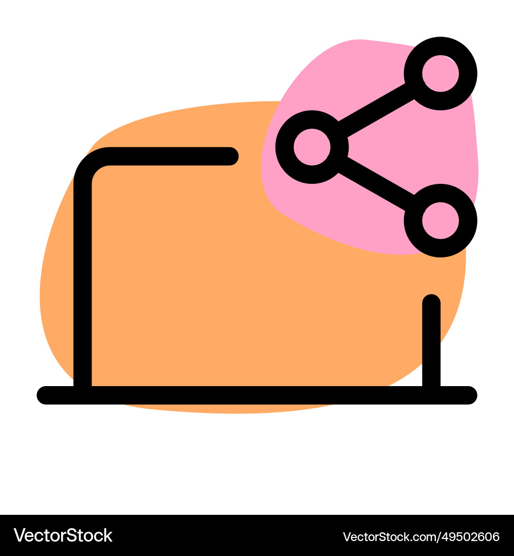 Sharing files and data via laptop technology vector image