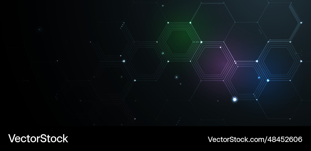 Technology banner design with hexagons abstract Technology banner design with hexagons abstract Vector Image