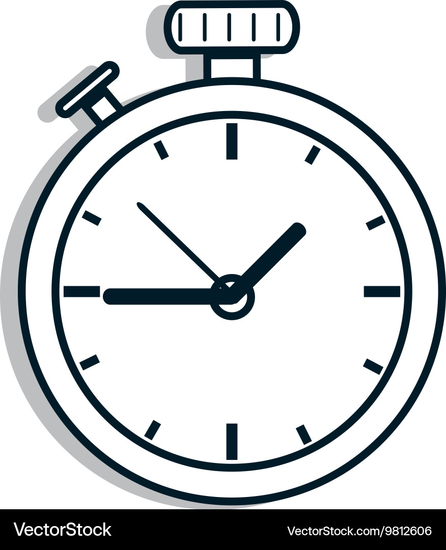 Time and clock line icon design vector image