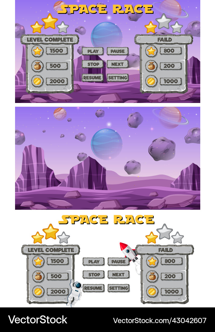 A game background template with elements A game background template with elements vector image