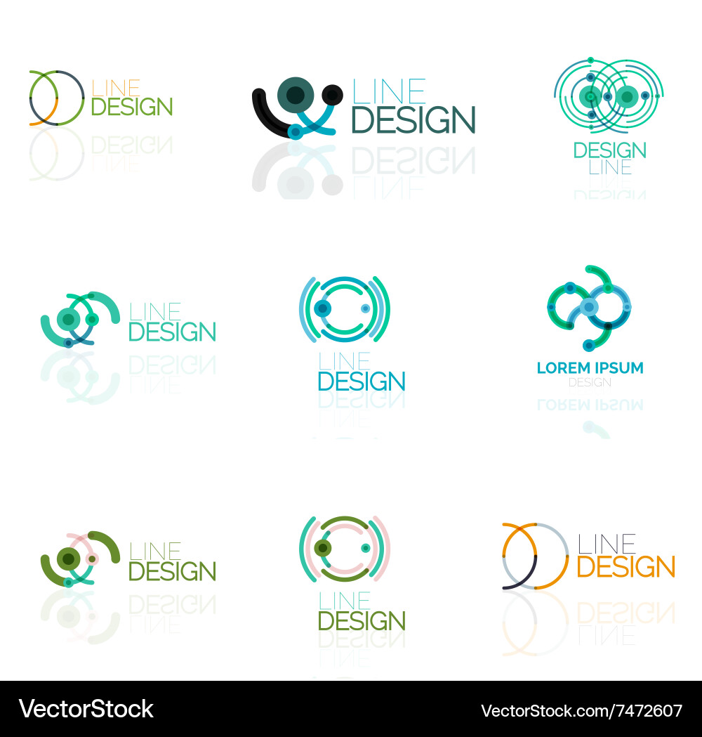 Abstract Circular Logo Set - Loops & Swirls vector image