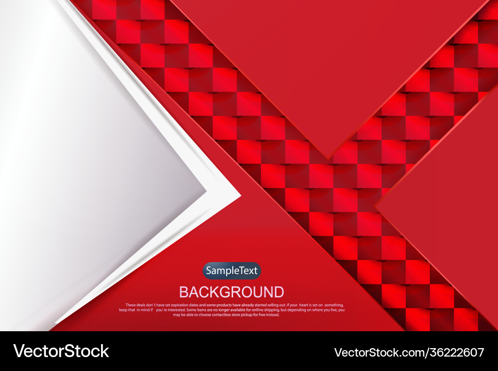 Abstract design in red with gradient arrow vector image