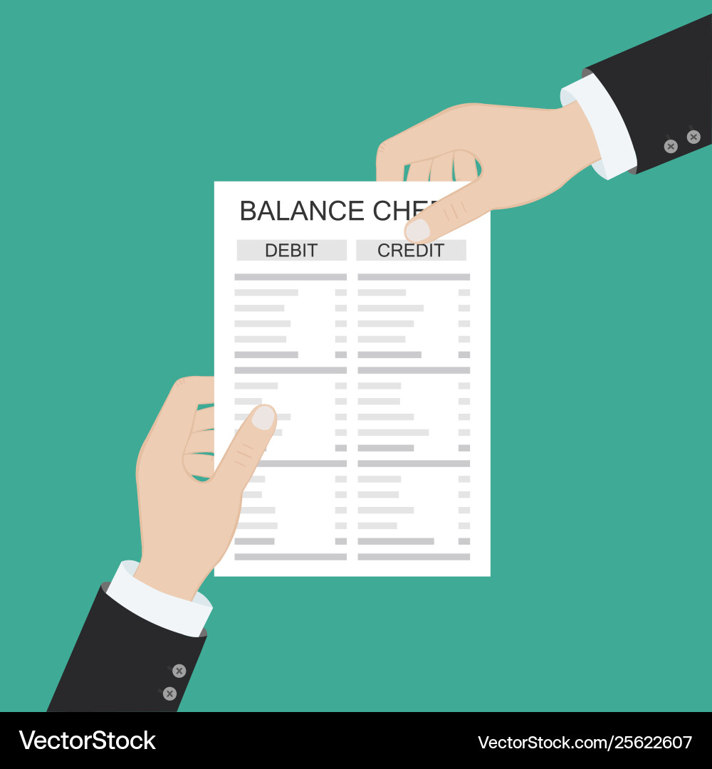Accountant with report and a calculator checks Vector Image