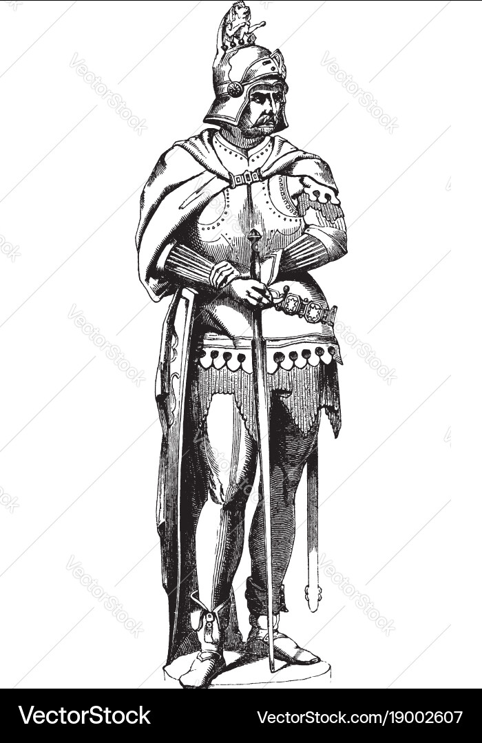 Armor Figure in Foundry Setting Vector Image