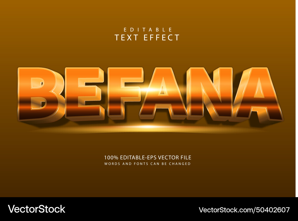 Befana editable text effect 3 dimension emboss Vector Image