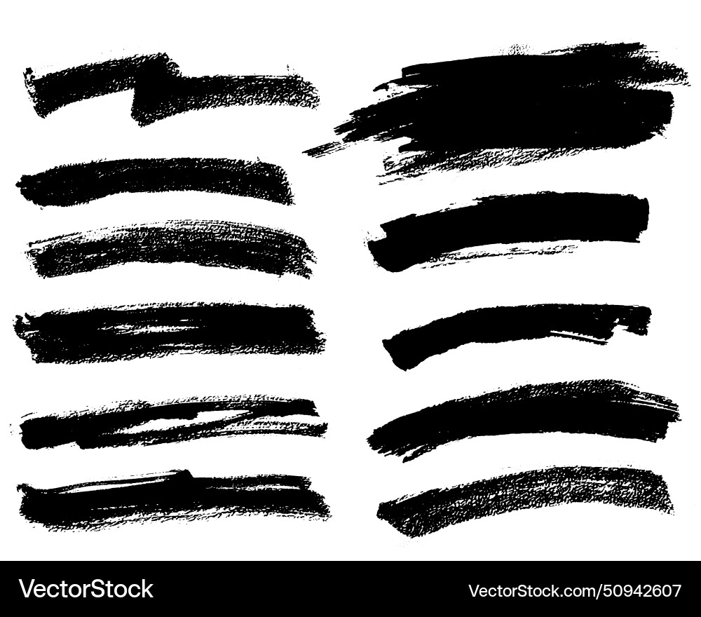 Brush strokes rectangular painted objects vector image