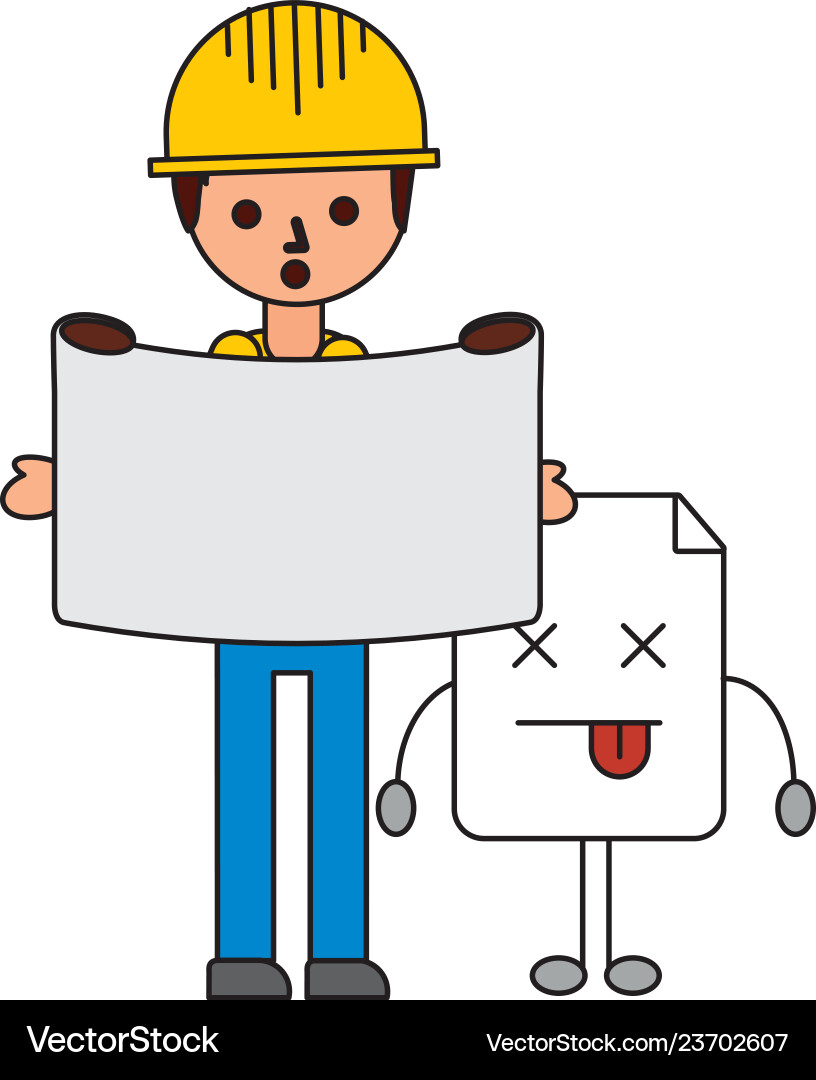 Builder document page error website vector image