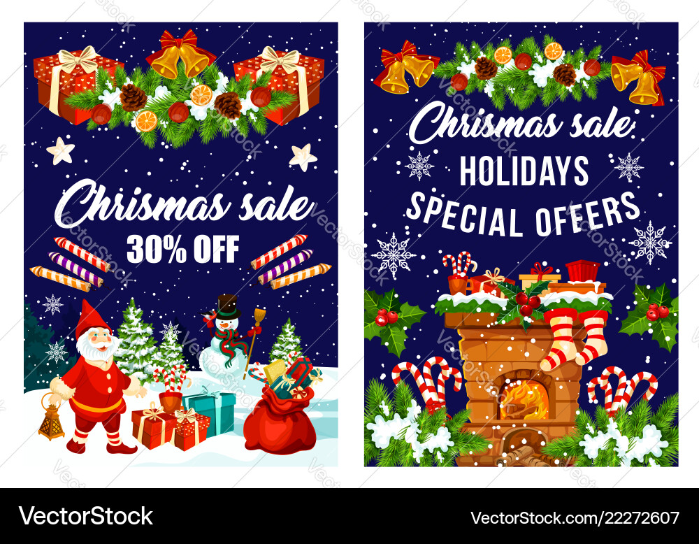 Christmas decorations fireworks sale poster Christmas decorations fireworks sale poster vector image