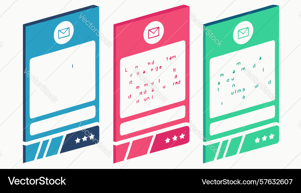Colorful mobile app ui screens user interface vector image