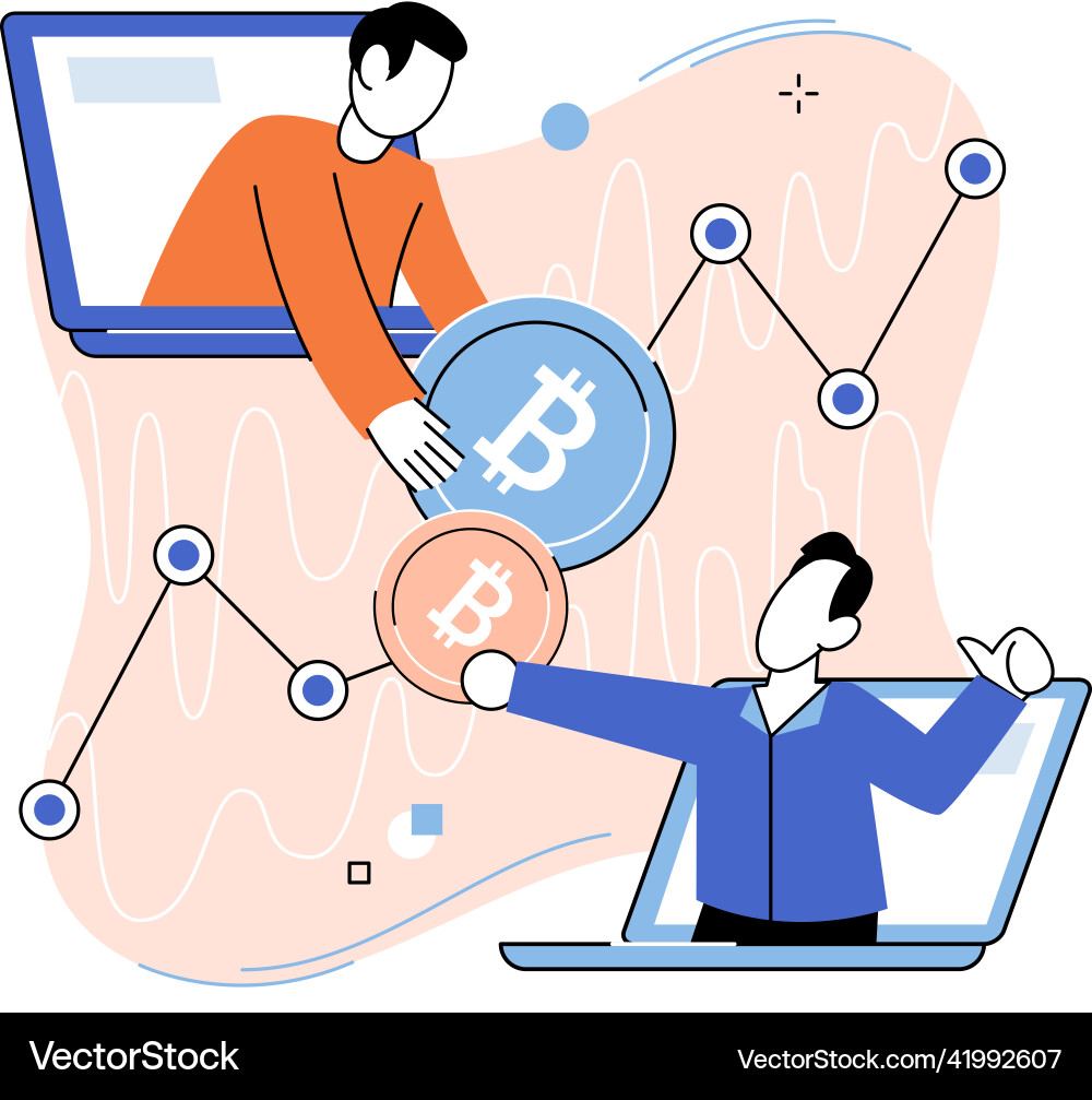 Cryptocurrency bitcoin mining metaphor blockchain Cryptocurrency bitcoin mining metaphor blockchain Vector Image