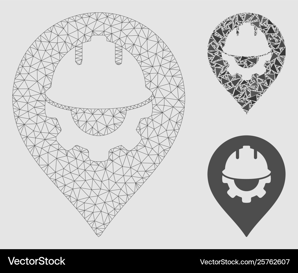 Development helmet marker mesh 2d model Development helmet marker mesh 2d model vector image