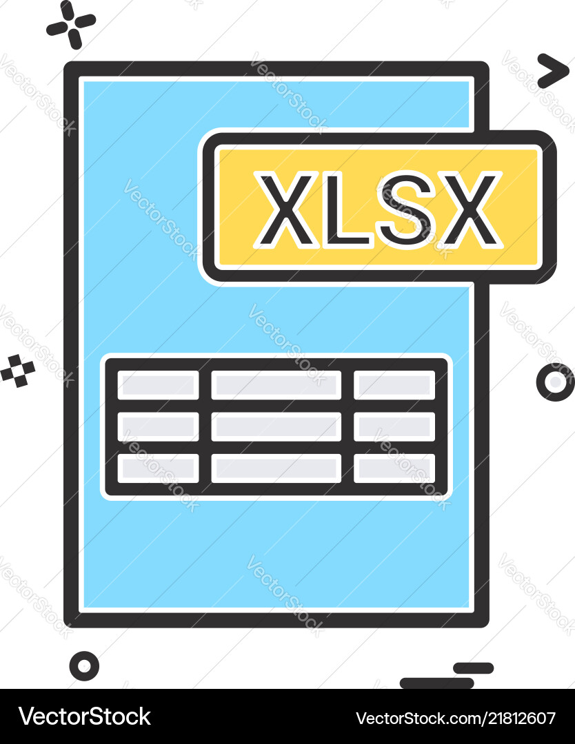 Excel XLSX File Icon vector image