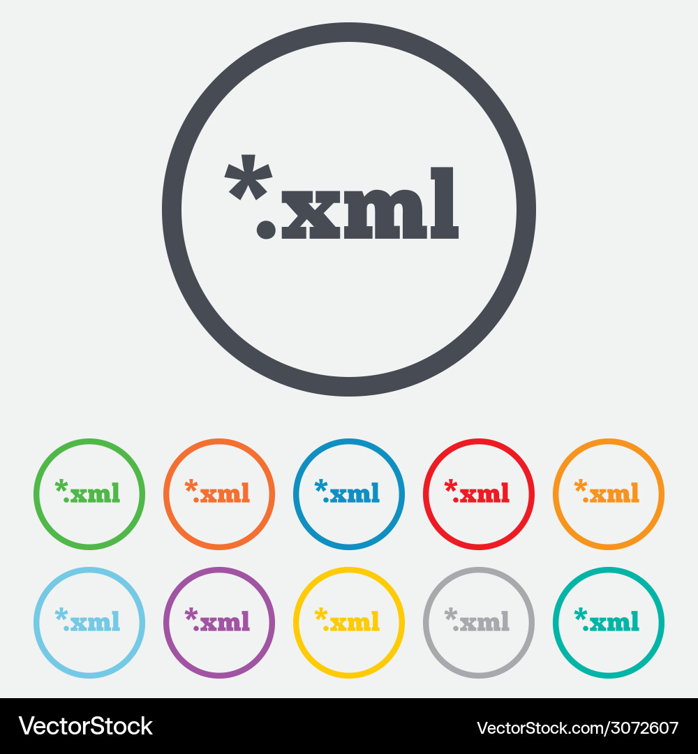 File document icon download xml button vector image