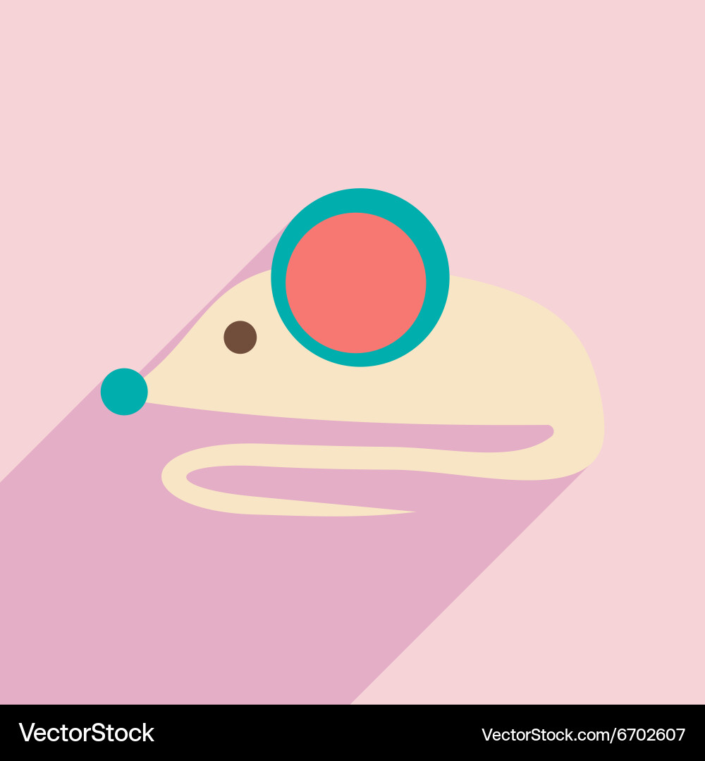 Flat with shadow icon and mobile application mouse vector image