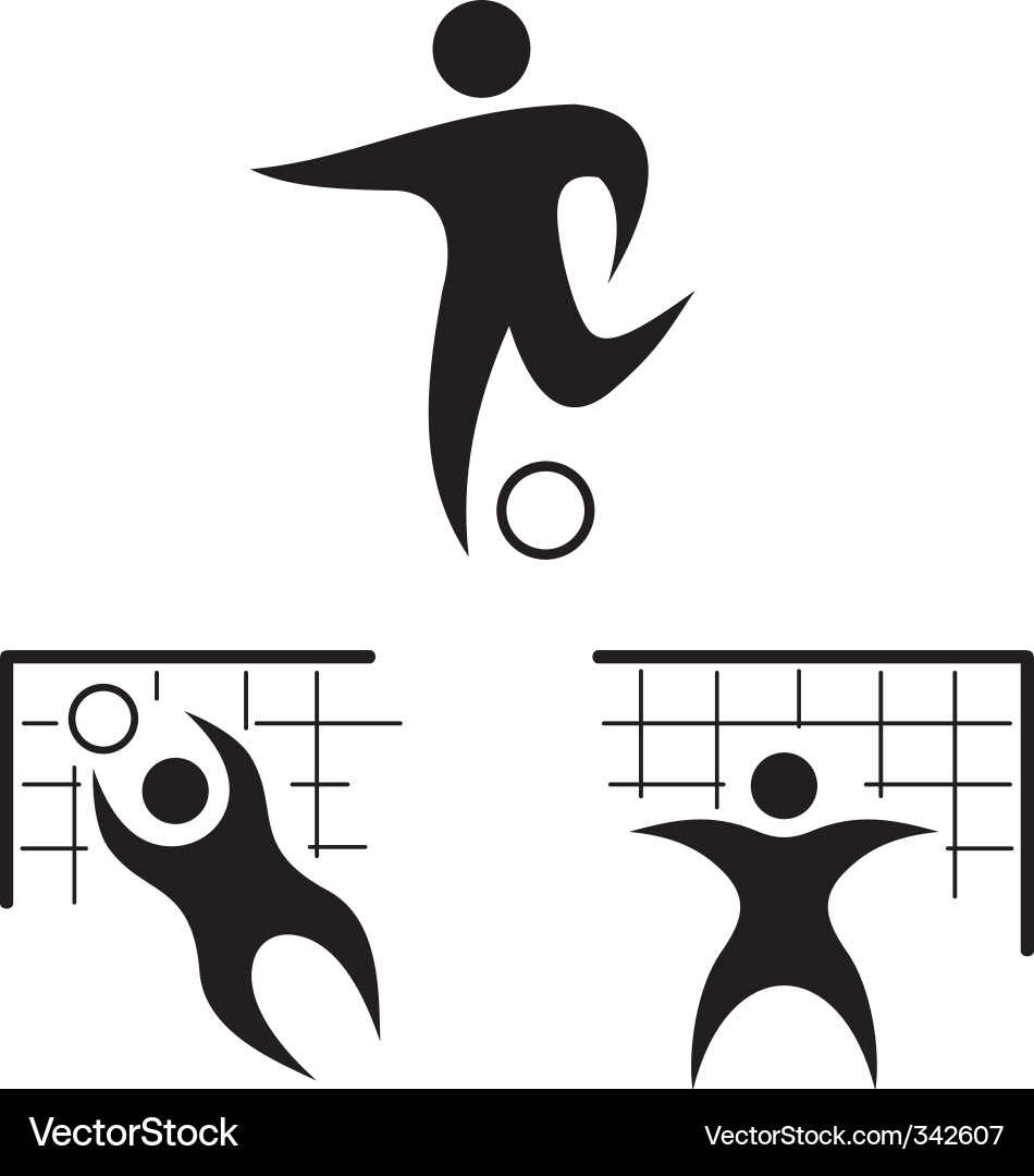 Fußballspieler Icon Set Vektorbild