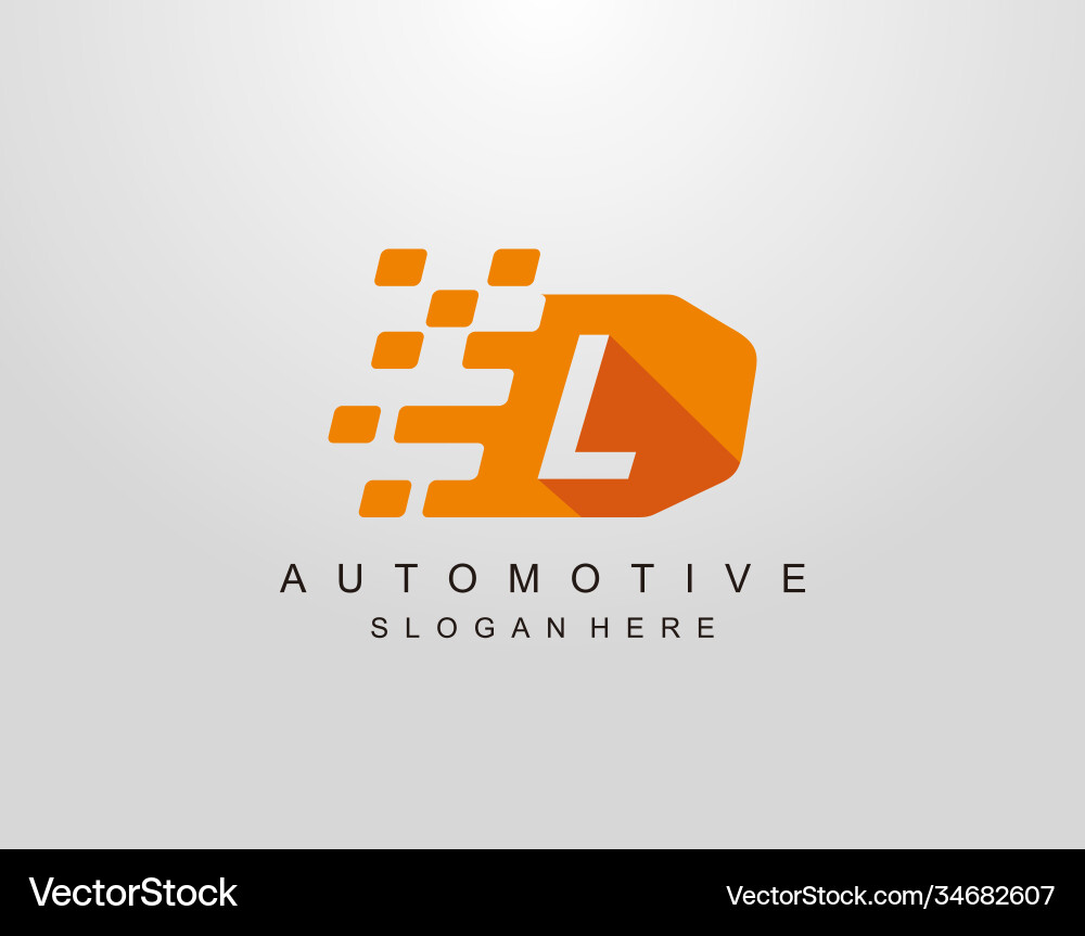 Letter l with abstract racing flag logo design Letter l with abstract racing flag logo design vector image