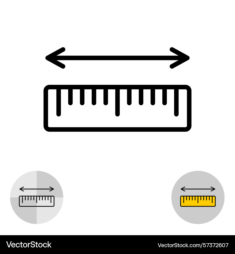 Measurement ruler with dimension arrow icon Measurement ruler with dimension arrow icon vector image