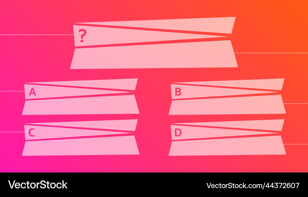 Multiple choice quiz template Multiple choice quiz template vector image