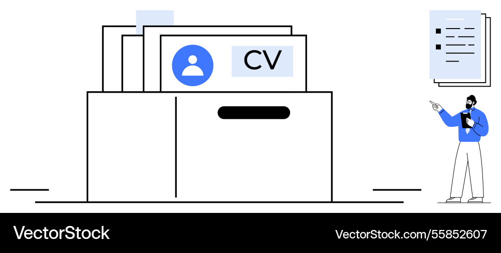 Organized file system with cvs and profile details Organized file system with cvs and profile details vector image