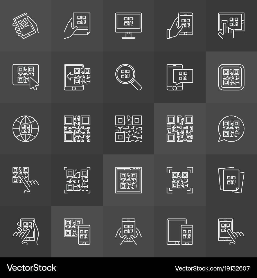 Qr-Code-Diagramm-Symbole - Satz von Scan-Codes vektorbild