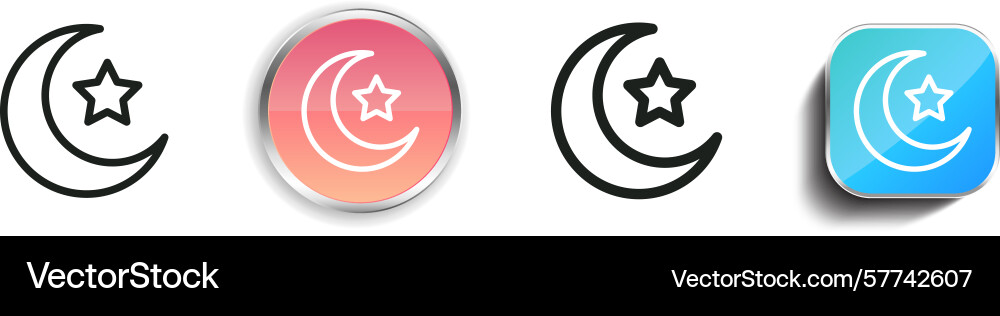 Ramadan icon thin linear regular and button style vector image