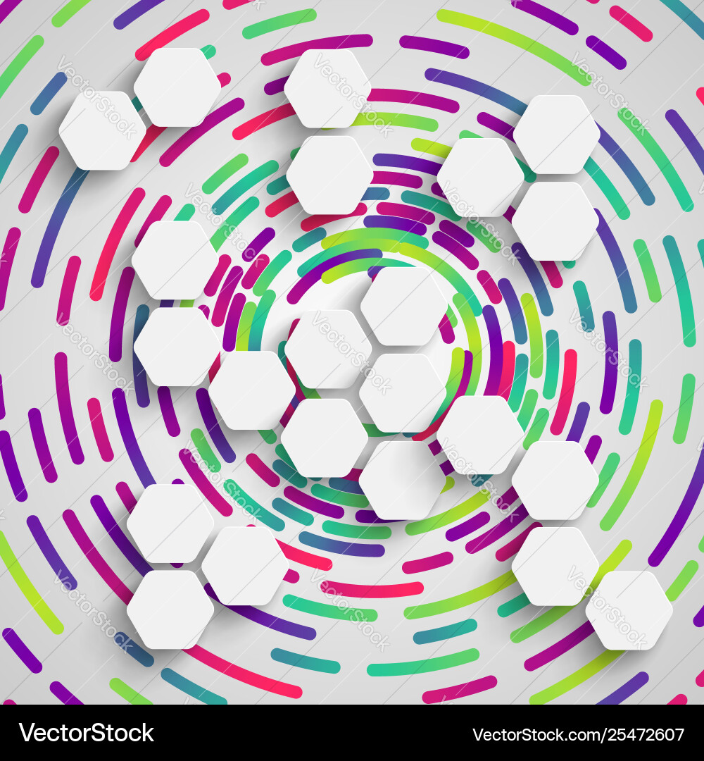 Rounded shape with shadow and colorful circle Rounded shape with shadow and colorful circle vector image
