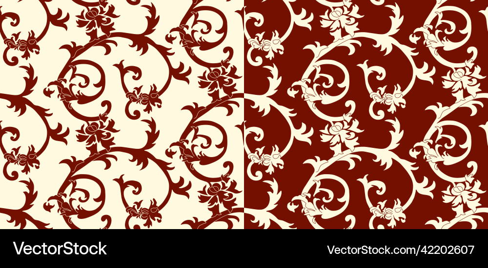 Seamless color damask pattern design Vector Image