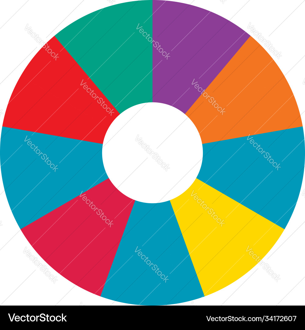 Segmented circles from 2 to 20 parts circular Segmented circles from 2 to 20 parts circular vector image