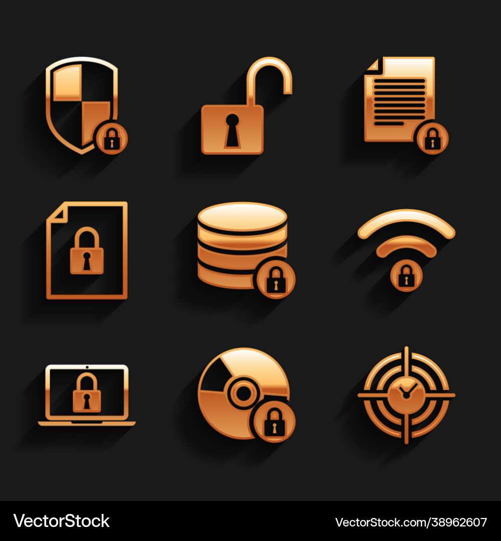 Set server security with lock cd or dvd disk Set server security with lock cd or dvd disk vector image