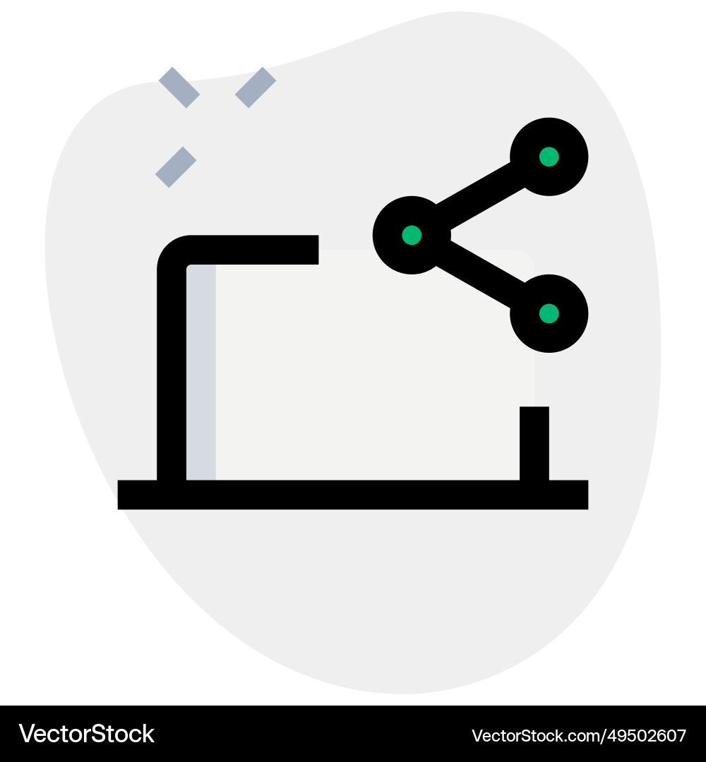 Sharing files and data via laptop technology Vector Image