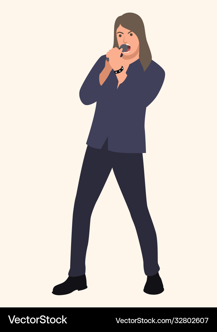 Singer holding a microphone Singer holding a microphone vector image