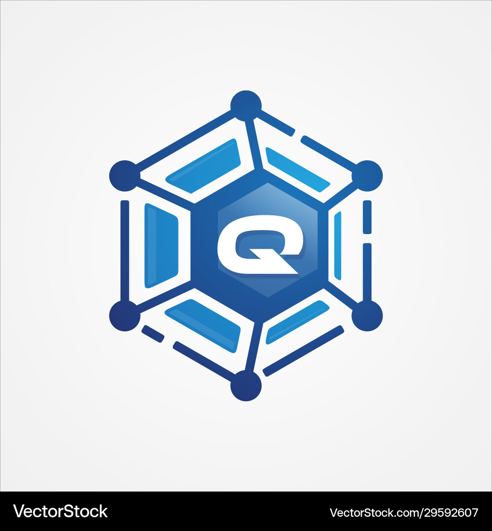 Technology design orbit shape hexagon vector image