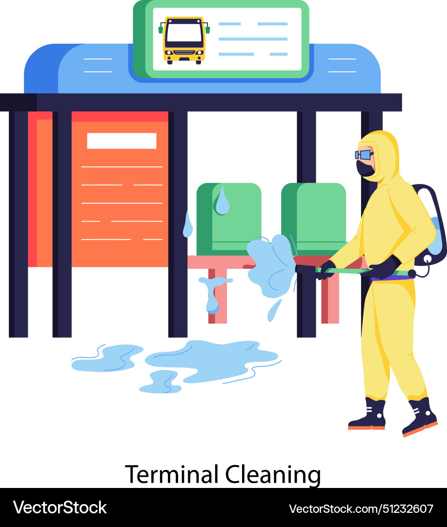 Terminal cleaning Royalty Free Vector Image - VectorStock